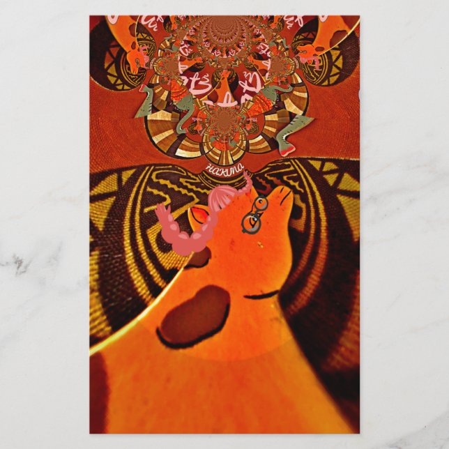 Papelaria Engraçado Girafa: Um Charme Africano Caleidoscópic (Frente)