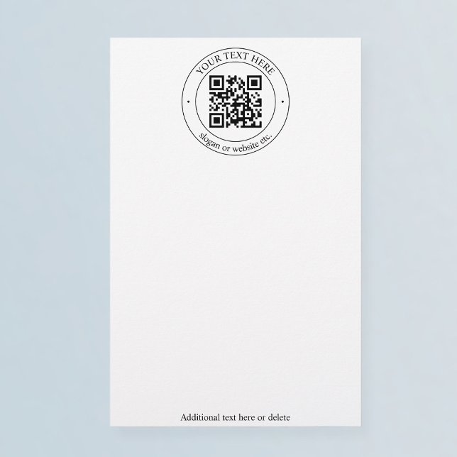 Papelaria Envie Seu Próprio Código QR e Texto Personalizável (Criador carregado)