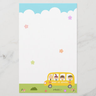 Papelaria Escola do ônibus de volta ao papel de carta da