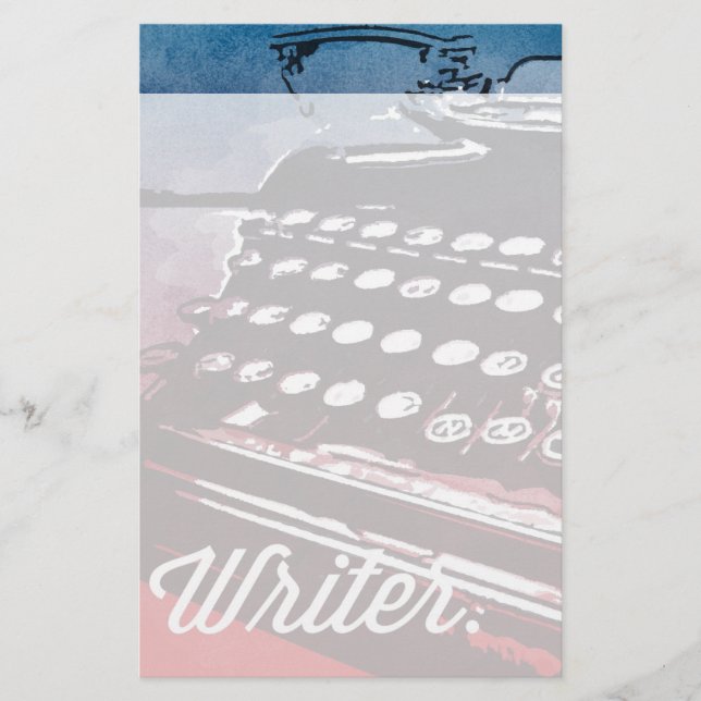 Papelaria Escritor com Máquina de Escrever Pop (Frente)