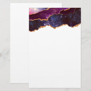 Papelaria Espaço Azul e Roxo e estrelas Agitação moderna