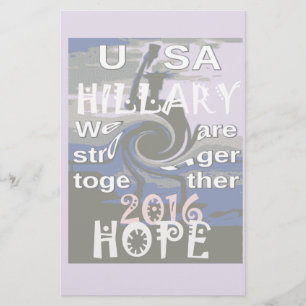 Papelaria Esperança Hillary USA Somos Mais Fortes Juntos