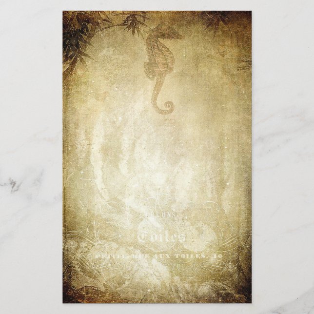 Papelaria Estacionário de galeria e bambu-sépia (Frente)