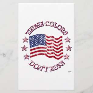 Papelaria Estas cores não correm! Bandeira e estrelas americ