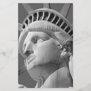 Papelaria Estátua da Liberdade Preto e Branco Close-up