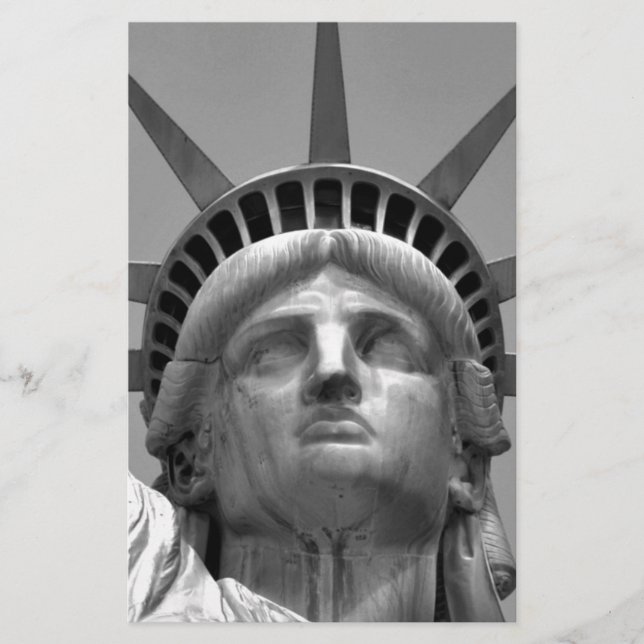 Papelaria Estátua da Liberdade Preto e Branco Nova York (Frente)