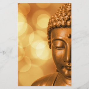 Papelaria Estátua de bronze de Buddha com fundo dourado de
