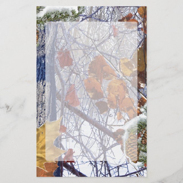 Papelaria Estilo da Camuflagem de Inverno da Primeira Neve (Frente)