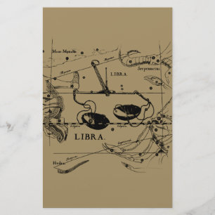 Papelaria Estilo de Hevelius da Constelação de Libra Vintage