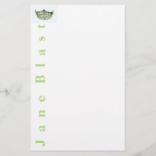 Papelaria Estilo Miss América - Carta Verde/Branco
