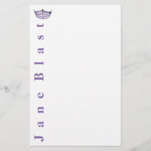 Papelaria Estilo Miss América - Papel Coroa - Roxo/Branco