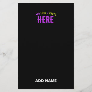 PAPELARIA ESTILO MODERNO PERSONALIZÁVEL PRETO VERIFICADO COM