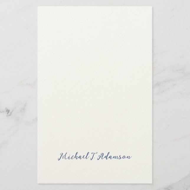 Papelaria Estilo Retro Elegante Nome Simples Branco Caligraf (Frente)