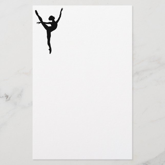 Papelaria Estilo Silhueta negra balé bailarina (Frente)