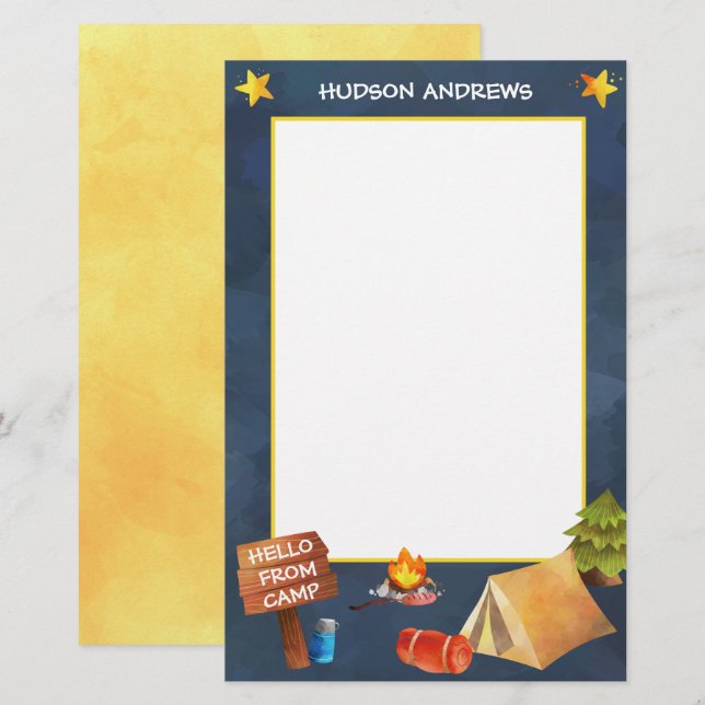 Papelaria Estoque Personalizado De Aquarela Do Campo De Verã (Frente/Verso)