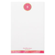 Estrela judaica MONOGRAM negrito bloco coral rosa 