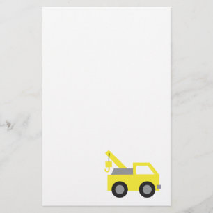Papelaria Eu amo caminhões, veículo amarelo fofo para crianç