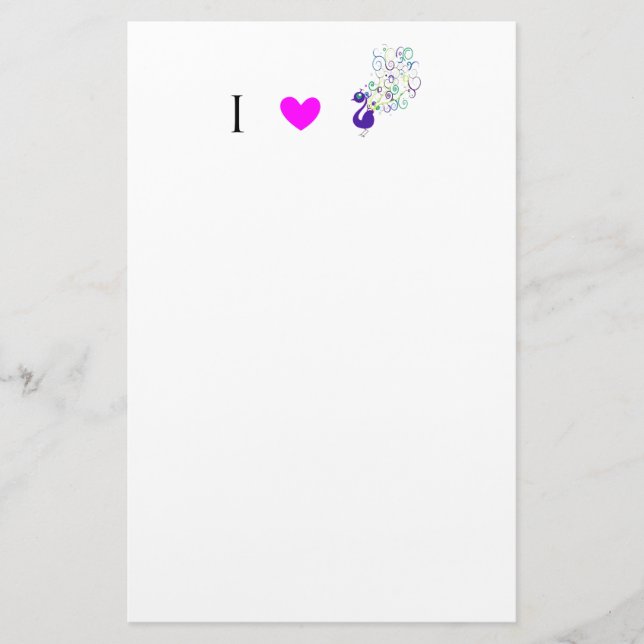 Papelaria Eu amo pavões (Frente)