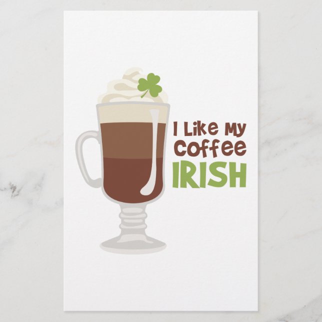 Papelaria Eu gosto de meu café irlandês (Frente)