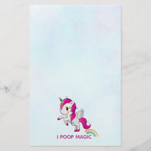Papelaria Eu Poop Magic Funny Unicorn Dizendo