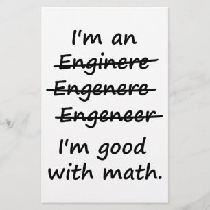 Papelaria Eu sou um engenheiro que eu sou bom na matemática