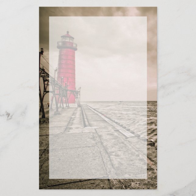 Papelaria EUA, Michigan, Farol de Grand Haven (Frente)