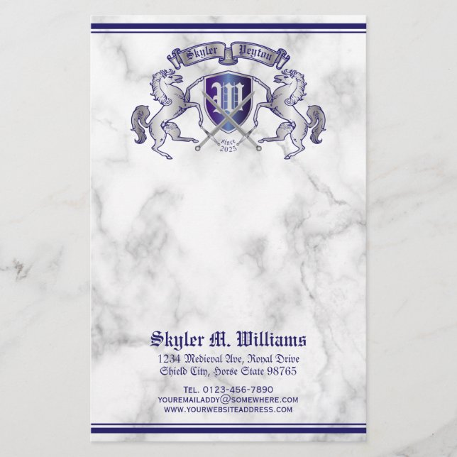 Papelaria Faça seu próprio protetor do cavalo da prata da (Frente)