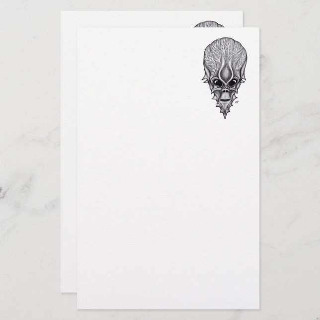 Papelaria Face alienígena, reconstrução facial do crânio afr (Frente/Verso)