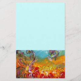 Papelaria FADA DAS FLORES VERMELHAS ,azul