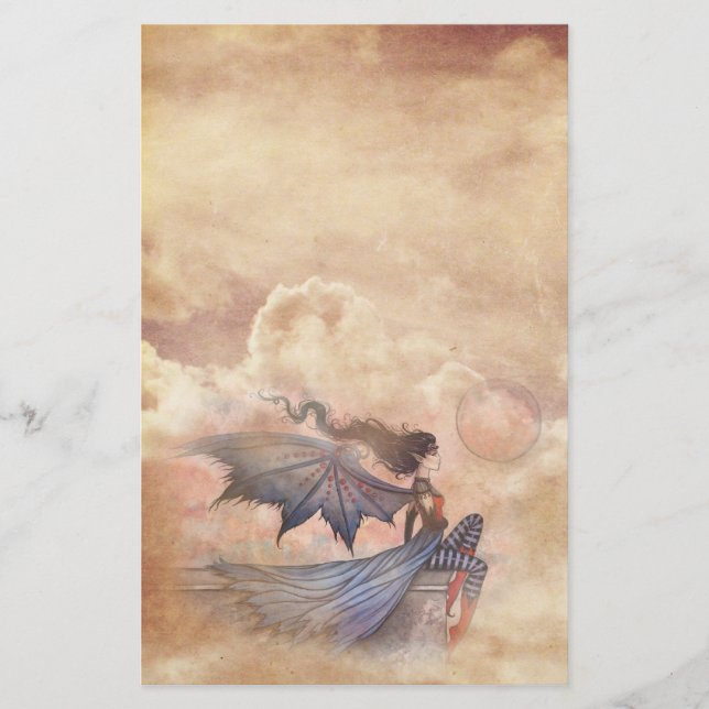 Papelaria Fada Gótica Vampira nas Nuvens Imóvel (Frente)