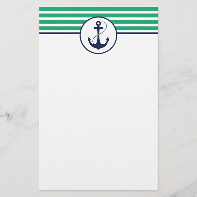 Papelaria Faixa Verde com Âncora (Frente)