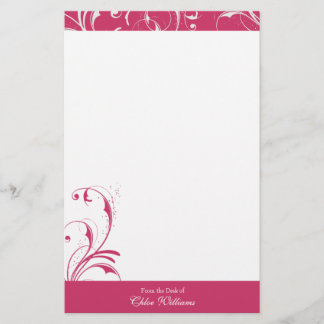 Papelaria Farinha Elegante Cor-de-rosa e branca