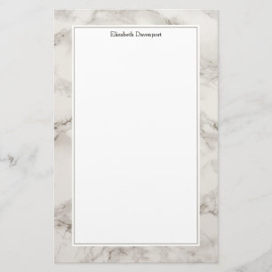 Papelaria Faux Marble Alabaster Taupe Tan Modern