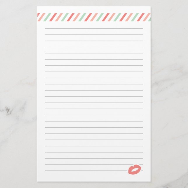 Papelaria Fechado com um Dia de os namorados de beijo (Frente)