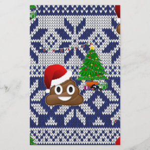Papelaria feio cocô de suéter de Natal emoji