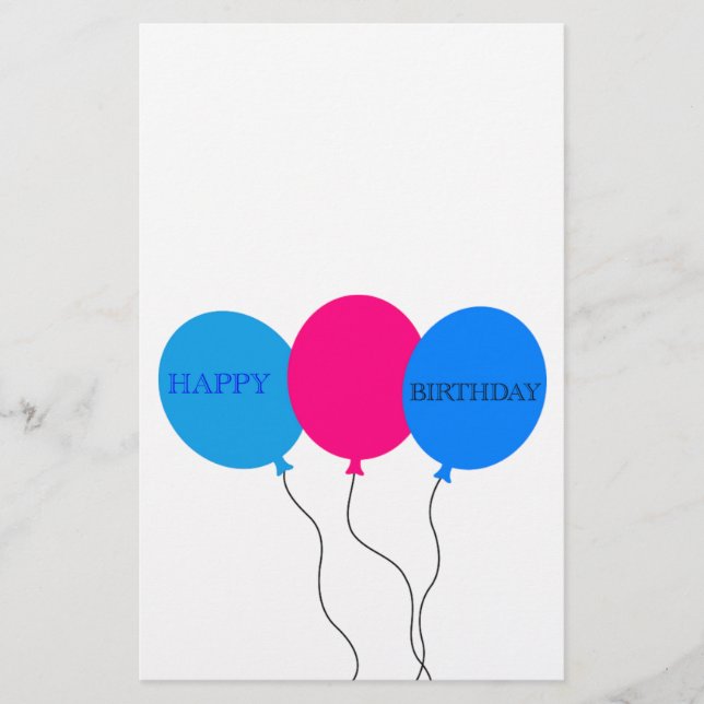 Papelaria Feliz aniversário dos balões (Frente)