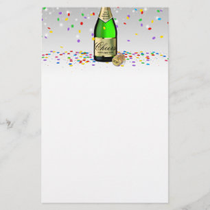 Papelaria Feliz ano novo 2022 Garrafa de vinho espumante