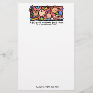 Papelaria Feliz bebê com papel de carta personalizado color
