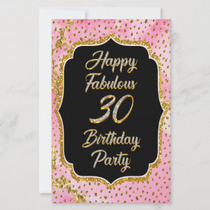 Papelaria Feliz Fabuloso aniversário de 30 anos de Convite