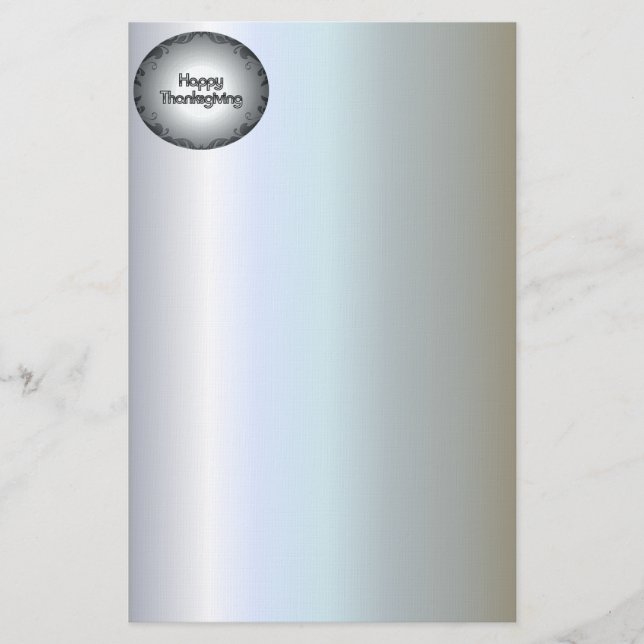 Papelaria Feliz Mural de Ação de Graças com Fronteira Damask (Frente)