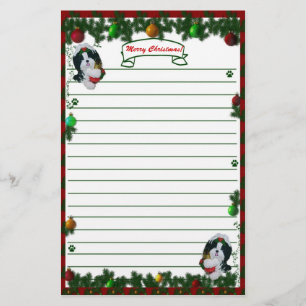 Papelaria Feliz Natal de Shih Tzu estacionário!