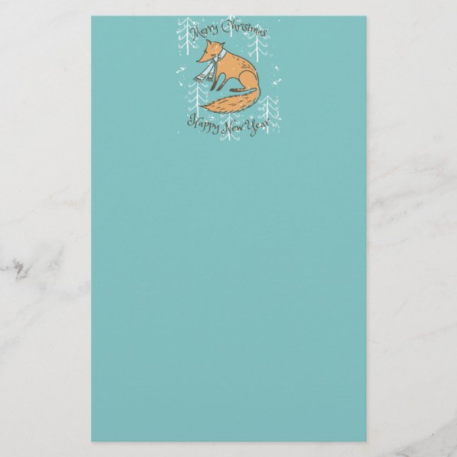 Papelaria Feliz Natal Fox Cozy (Frente)