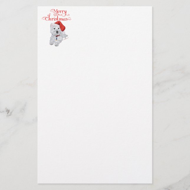Papelaria Feliz Natal Westie (Frente)