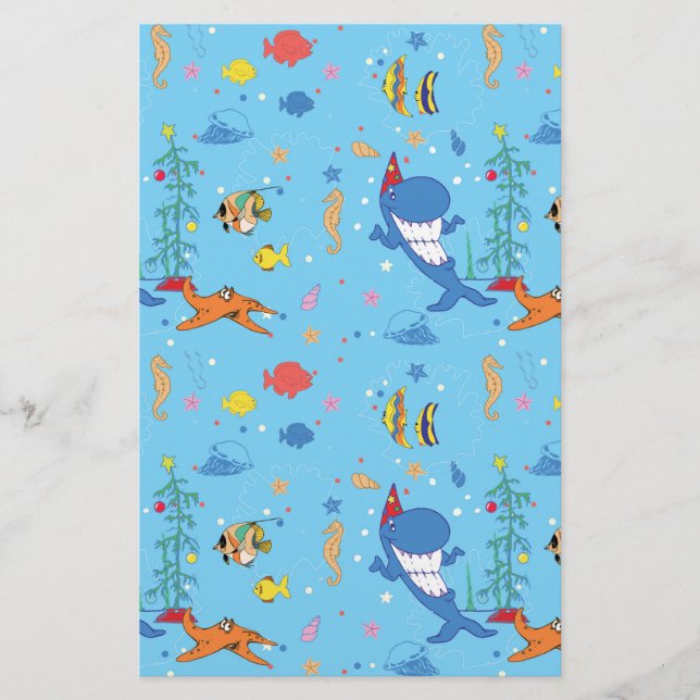 Papelaria Feliz Tubarão de Natal (Frente)