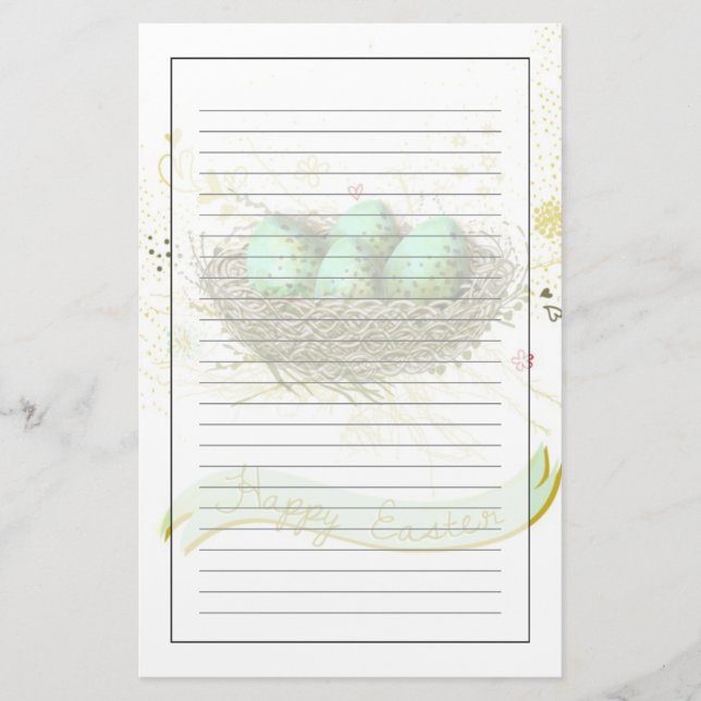 Papelaria Felz pascoa! - Ninho dos pássaros com ovos (Frente)