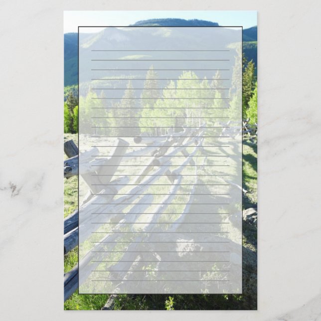 Papelaria Fenceline de madeira (Frente)