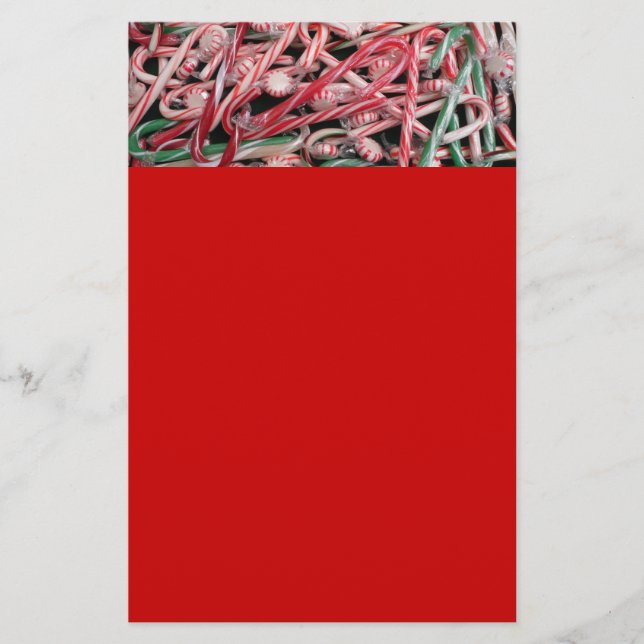 Papelaria Feriado de Natal Candy Canes and Peppermints (Frente)