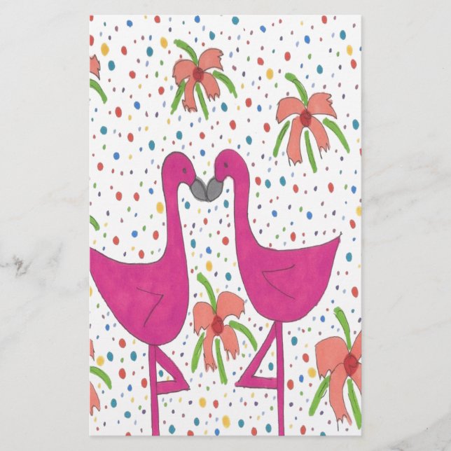 Papelaria Festa floral do flamingo (Frente)