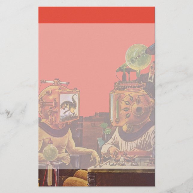 Papelaria Ficção científica do vintage, capacetes (Frente)