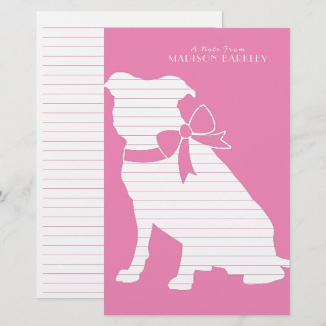 Papelaria Filhote de Cachorro Pit Bull Pitbull Material Esco (Frente/Verso)